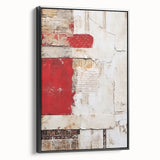Framed abstract wall art featuring dynamic black strokes on a textured canvas, showcased from a side view, perfect for modern home decoration.