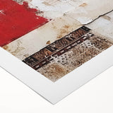 Abstract wall art print on rolled canvas showcasing vibrant strokes in shades of blue, pink, and gold, perfect for modern home decor. Ideal for enhancing living spaces with a touch of artistic flair.