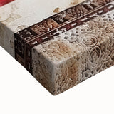 Close-up of abstract strokes wall art on a stretched canvas showcasing vibrant colors and intricate textures, perfect for modern home decor.