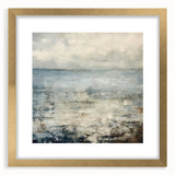 Abstract wall art featuring gold and black strokes in a sleek frame with matting, ideal for modern decor, enhancing any living space with elegance.