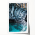 Stunning rolled print showcasing a vibrant landscape scene with intricate cave formations, set against a backdrop of rich colors, ideal for home decor.