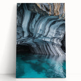 Stretched canvas artwork depicting a vibrant landscape with intricate cave formations and lush greenery, ideal for home decor and artistic inspiration.