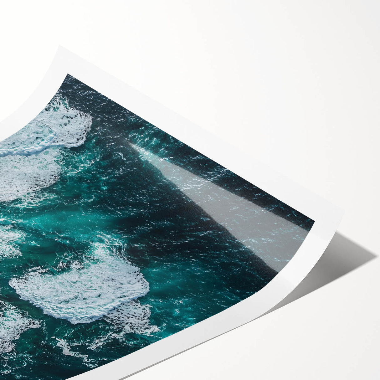 Scenic landscape print showcasing dramatic cliffs and vibrant colors, rolled and ready for display, perfect for enhancing home decor and nature-themed interiors.