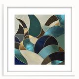 Elegant Geometric Bedroom Wall Art - Teal and Gold Canvas Print