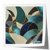 Elegant Geometric Bedroom Wall Art - Teal and Gold Canvas Print