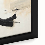 Framed Art for Dining Spaces - Abstract Black, White & Beige Print