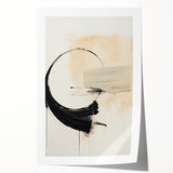 Framed Art for Dining Spaces - Abstract Black, White & Beige Print