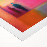 Abstract figurative wall art on rolled canvas showcasing vibrant colors and dynamic shapes, perfect for modern home decor, packaged securely for delivery.
