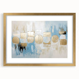 Elegant abstract geometric frame with a gold finish, showcasing a modern design, perfect for enhancing contemporary decor in living spaces or offices.