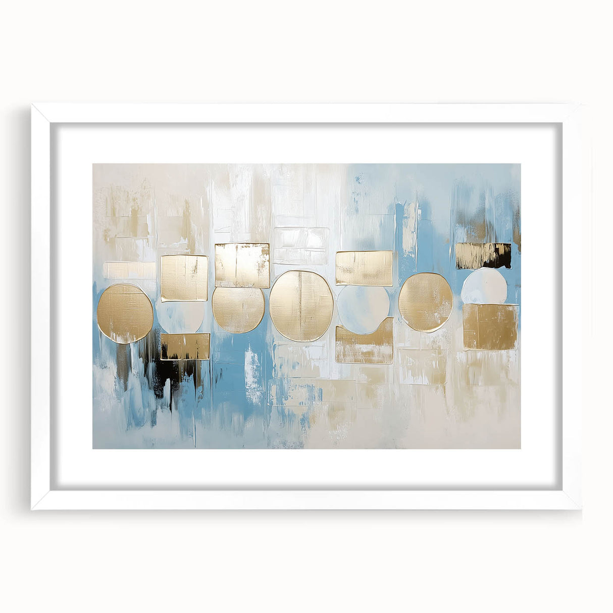 Abstract geometric frame in a white matte finish, showcasing a modern artistic design, ideal for contemporary home decor, enhancing any wall space.