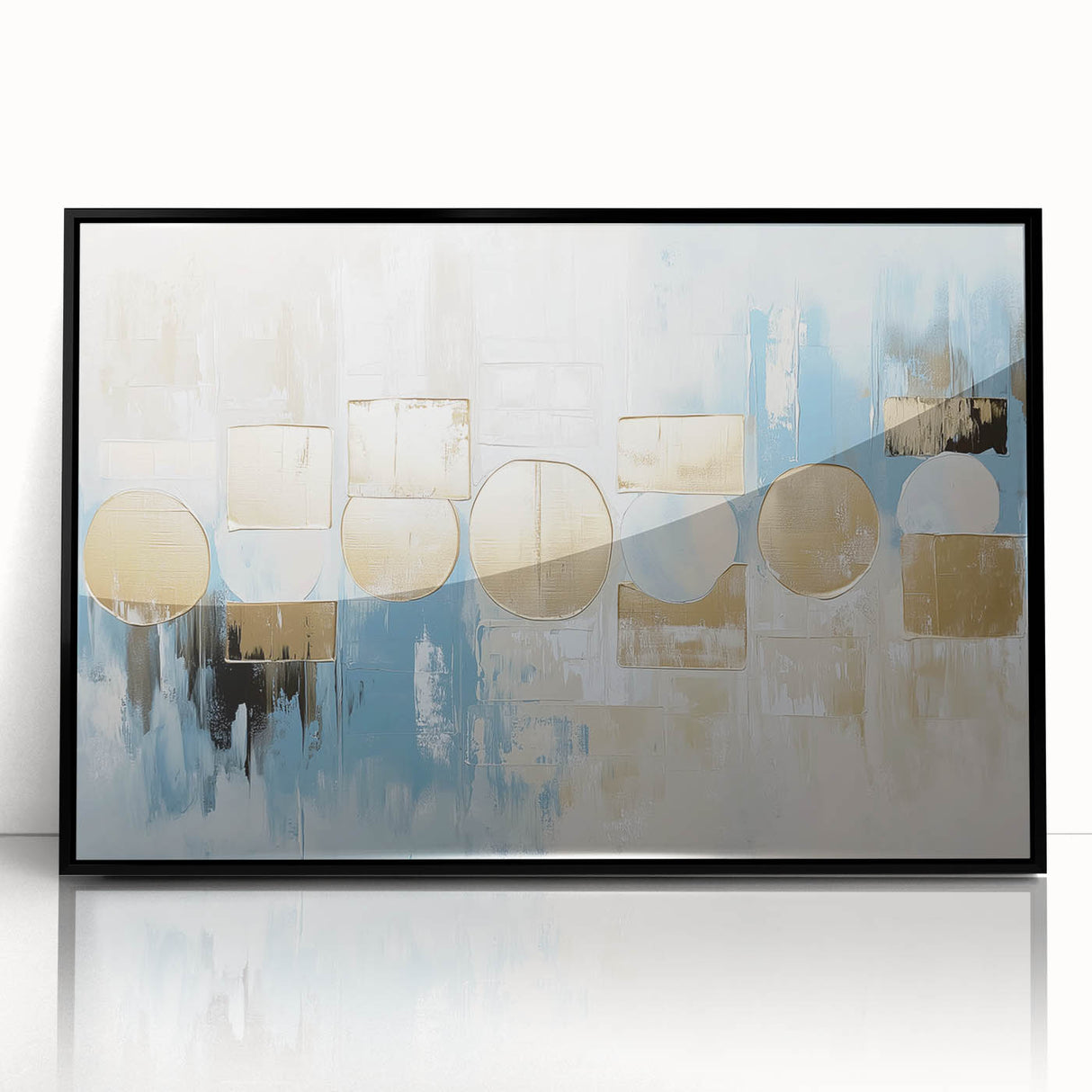 Framed acrylic artwork displaying an abstract geometric design in black, showcasing sharp angles and modern aesthetics, ideal for contemporary home decor.