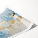 Abstract geometric rolled print showcasing vibrant colors and intricate shapes, elegantly packaged in a durable cardboard tube for easy transport and display. Perfect for modern home decor, this eye-catching artwork adds a contemporary touch to any space.