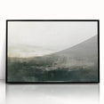 Framed abstract landscape wall art featuring vibrant colors and dynamic shapes, set in a sleek black frame, ideal for modern home decor.