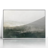 Framed abstract landscape wall art in acrylic, showcasing vibrant colors with a white frame, perfect for modern home decor and artistic interior design.
