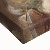 Festive Canvas Art - Santa Wrapping Large Gift Christmas Wall Decor