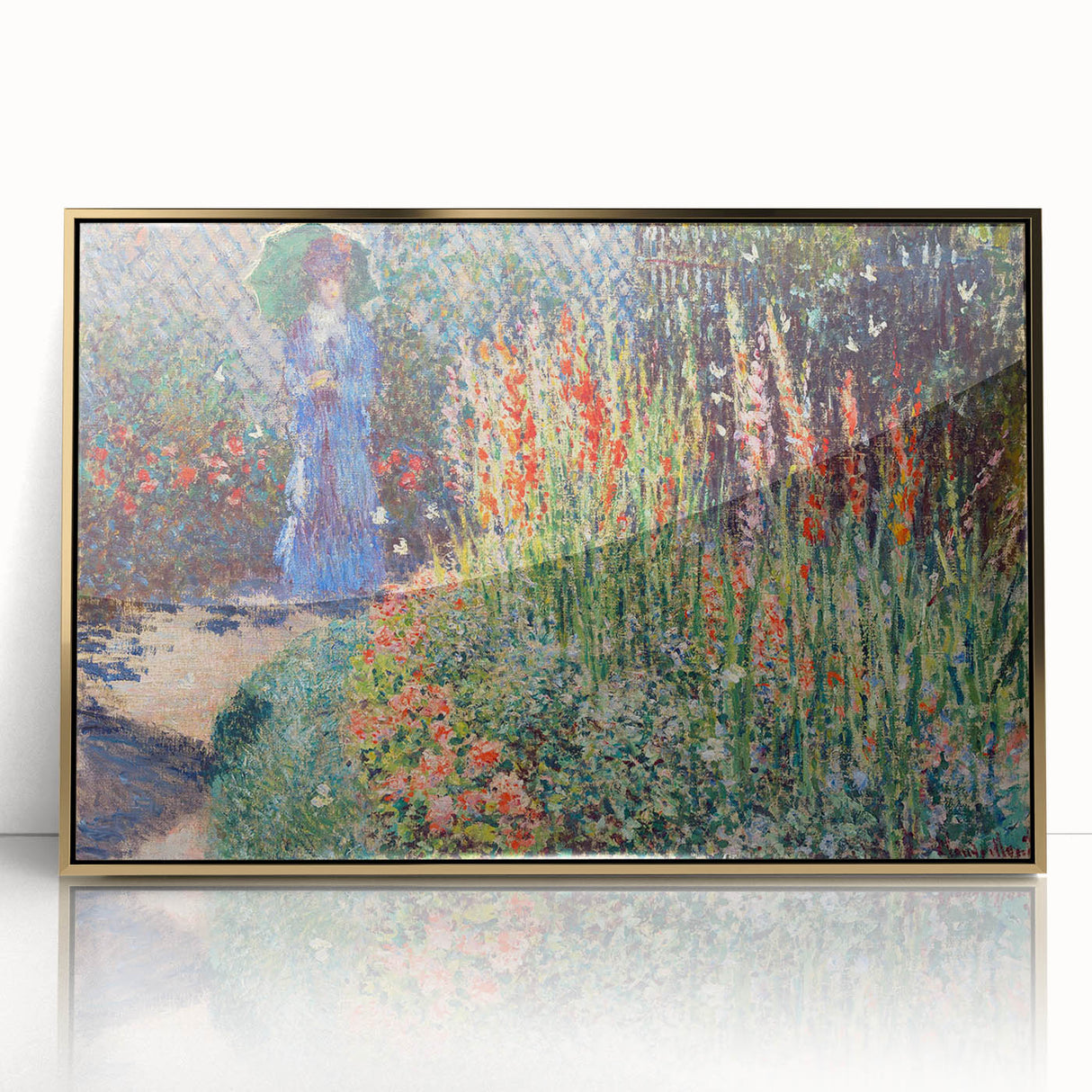 Claude Monet's Rounded Flower Bed - Impressionist Garden Wall Art Print