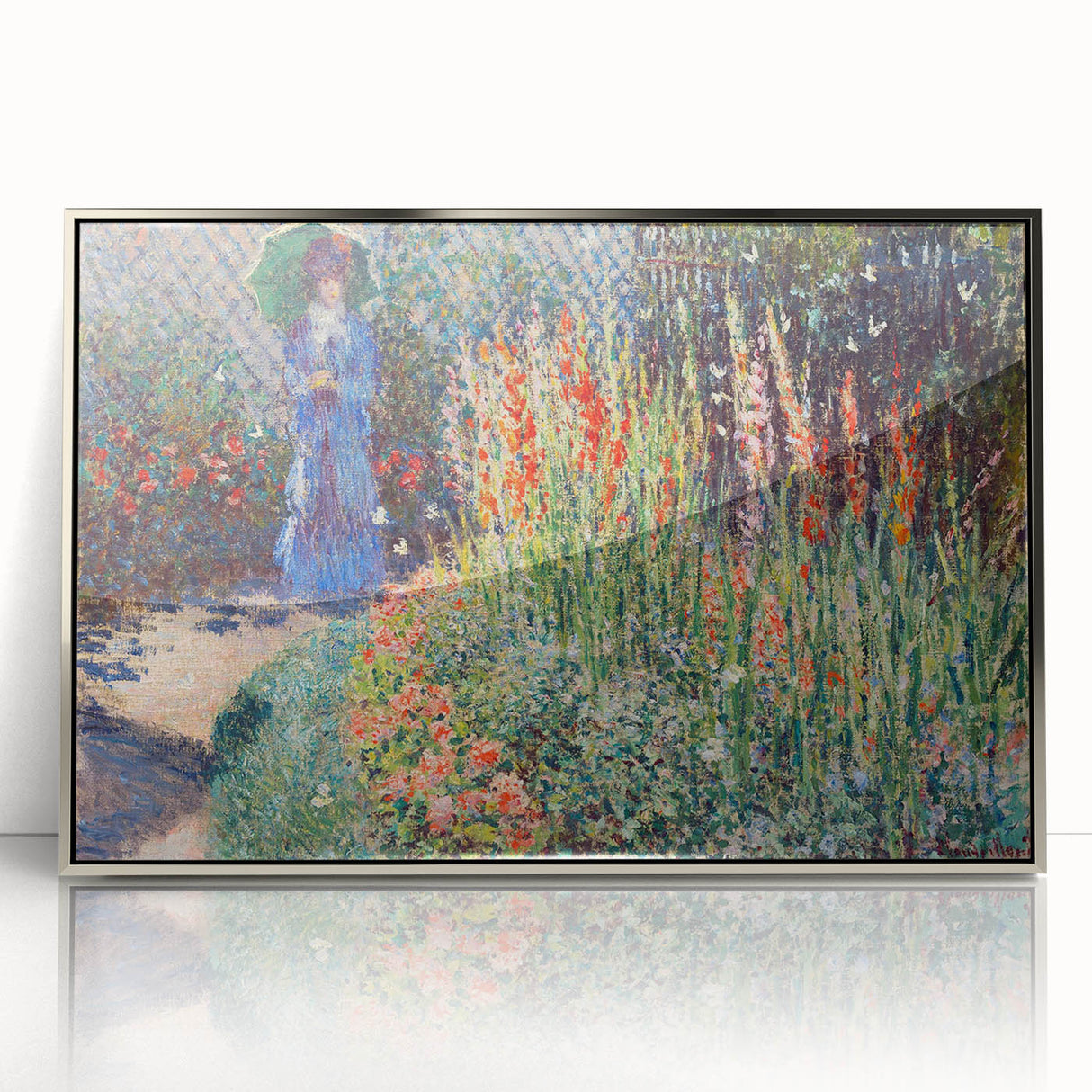 Claude Monet's Rounded Flower Bed - Impressionist Garden Wall Art Print