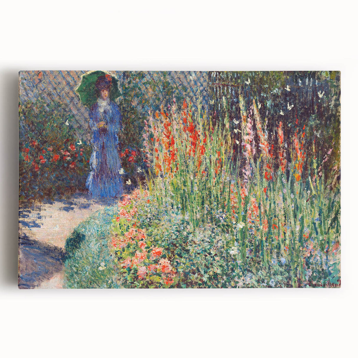Claude Monet's Rounded Flower Bed - Impressionist Garden Wall Art Print