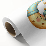 Personalized Kids Art - Sleeping Moon & Puppy Nursery Print