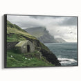 Landscape barn-themed canvas print featuring a black frame, showcasing a rustic scene with vibrant colors and intricate details. Ideal for enhancing home decor with a touch of nature.