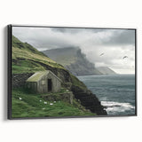 Landscape barn-themed canvas print featuring a black frame, showcasing a rustic scene with vibrant colors and intricate details. Ideal for enhancing home decor with a touch of nature.