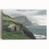 Stretched canvas artwork showcasing a vibrant landscape of a rustic barn surrounded by lush greenery, perfect for enhancing home decor with rural charm.