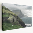 Landscape-oriented stretched canvas artwork depicting a rustic barn scene, showcasing vibrant colors and detailed textures, ideal for farmhouse decor.