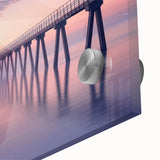 Close-up view of a landscape bridge design crafted from acrylic glass, showcasing intricate details and vibrant colors, ideal for home decor and artistic displays.