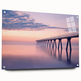 Acrylic glass landscape bridge model shown from the side, featuring intricate pin details and a sleek design, ideal for modern decor and art enthusiasts.