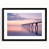 Landscape bridge frame with mat in black, showcasing a modern design ideal for home decor. Perfect for displaying art or photography in a stylish setting.