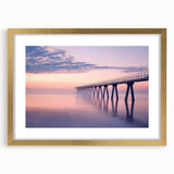 Gold landscape bridge frame with mat, showcasing an elegant front view, ideal for enhancing home decor and photography displays. Perfect for framing cherished memories.