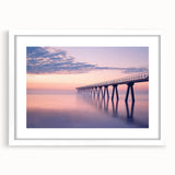 Landscape bridge frame with white mat, showcasing a modern design ideal for home decor. The frame features a sleek finish, perfect for displaying artwork or photos.
