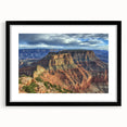 Black-framed landscape artwork showcasing vibrant canyons with a white mat, perfect for home decor or office aesthetics, enhancing any space's beauty.