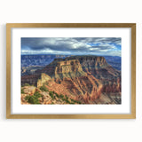 Framed landscape print featuring a stunning canyon scene with gold matting, perfect for enhancing home decor. Ideal for nature enthusiasts and art lovers.