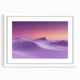 Desert landscape artwork framed in a white mat, showcasing warm tones of sand and sky, ideal for modern home decor. Perfect for enhancing living spaces.