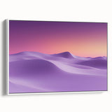 Framed canvas print showcasing a stunning desert landscape with vibrant colors, elegantly displayed from a side view, perfect for enhancing home decor.
