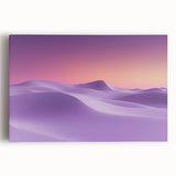 Stretched canvas artwork depicting a vibrant desert landscape with warm tones of orange, yellow, and red, showcasing unique rock formations and a dramatic sky, perfect for home decor.