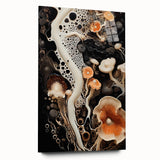 Large abstract wall art on acrylic glass featuring swirling blue and gray tones.