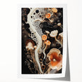 Extra large rolled canvas print featuring close-up floral elements in natural hues.