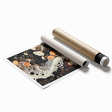 Extra large rolled print featuring close-up floral elements in natural tones, ideal for classy bathroom wall art.