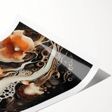 Extra large wall art featuring line art flowers in black on a white background, ideal for large living room wall decor.