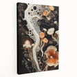 Large abstract kitchen wall art on stretched canvas with natural elements in neutral tones.