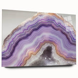 Large abstract wall art on acrylic glass depicting close-up nature elements in vivid green and brown.