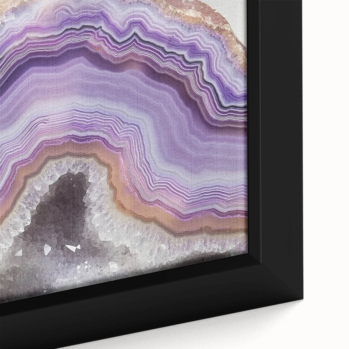 Extra large framed canvas featuring a close-up of colorful, textured leaves against a black background.
