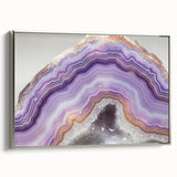 Framed canvas featuring a vintage landscape painting with colorful flora against a black background.