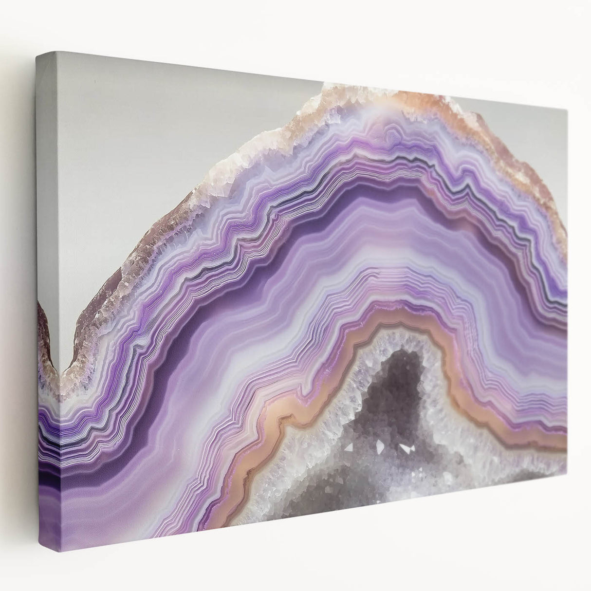 Close-up image of nature elements on a large stretched canvas, featuring green and brown tones, ideal for kitchen wall art.