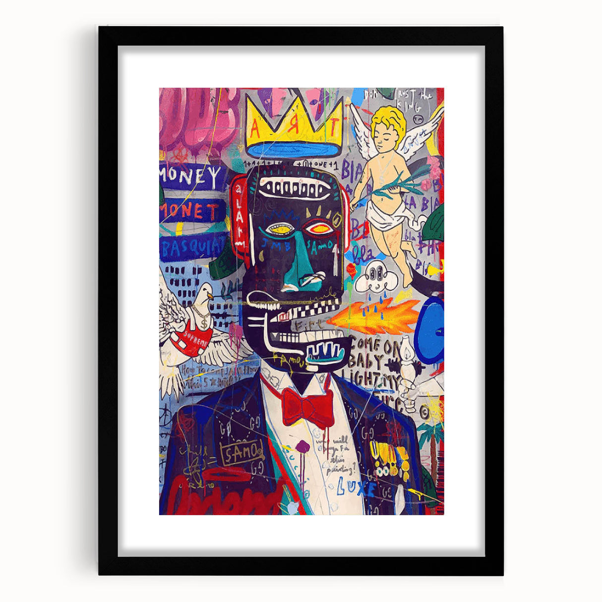 Vibrant Pop Art Wall Art - Multicolor Canvas with Urban Graffiti