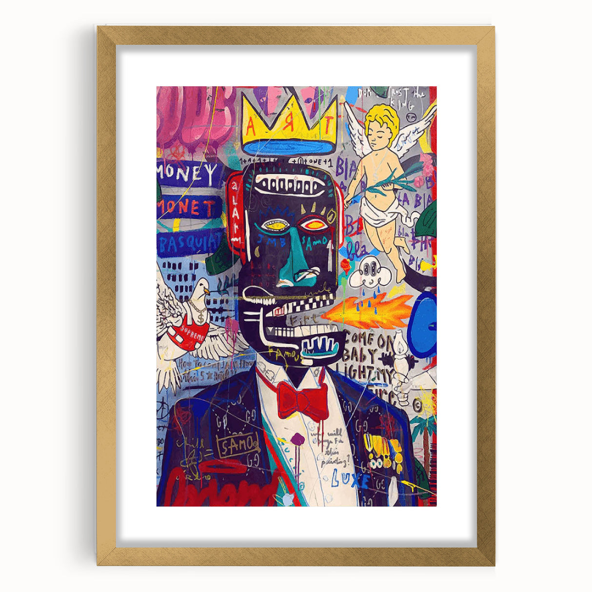 Vibrant Pop Art Wall Art - Multicolor Canvas with Urban Graffiti