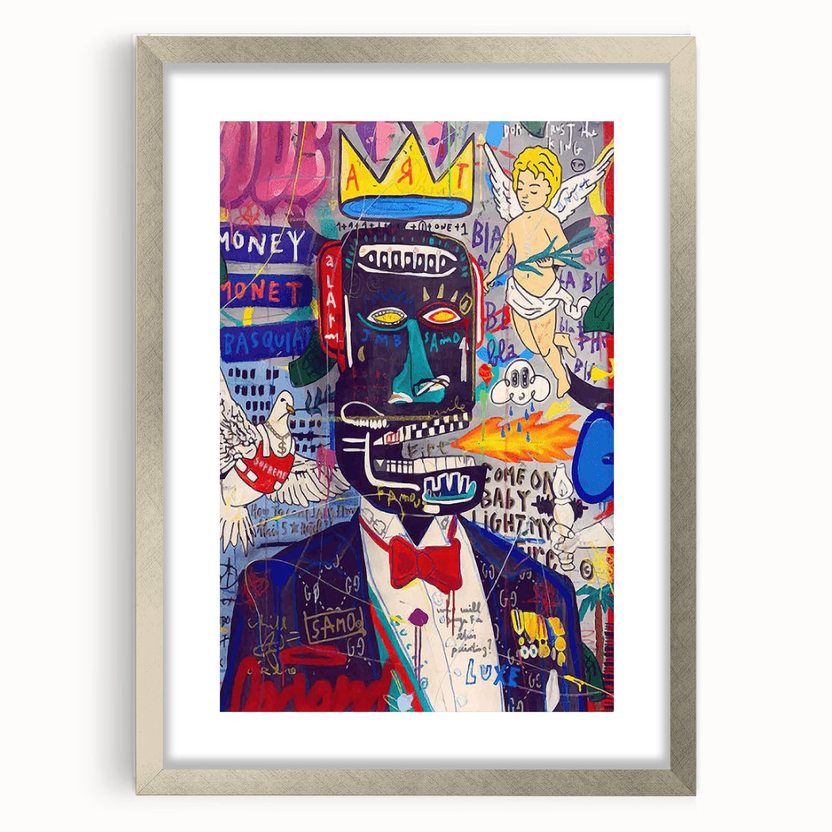 Vibrant Pop Art Wall Art - Multicolor Canvas with Urban Graffiti