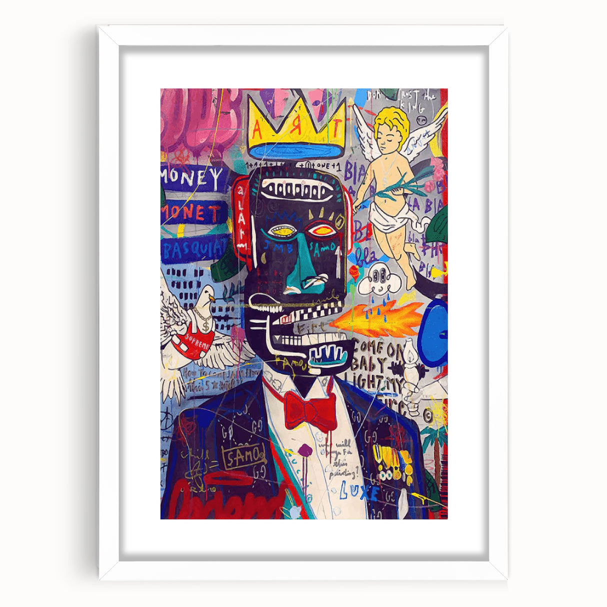Vibrant Pop Art Wall Art - Multicolor Canvas with Urban Graffiti